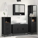 vidaXL Ensemble de mobilier de salle de bain 4 Pièces Chêne noir
