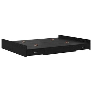 vidaXL Cadre de lit avec rangement avec tiroir Chêne noir 160 x 200 cm