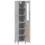vidaXL Buffet haut Gris béton 34 5x34x180 cm Bois d'ingénierie
