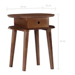 Vidaxl table de chevet 50 x 35 x 55 cm bois d'acacia massif