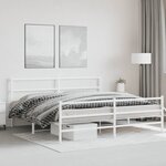 vidaXL Cadre de lit métal sans matelas et pied de lit blanc 193x203 cm