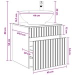 vidaXL Meuble de lavabo mural Gris béton 49 x 44 5 x 66 5 cm