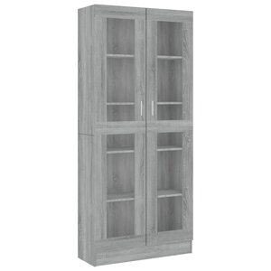 vidaXL Armoire à vitrine Sonoma gris 82 5x30 5x185cm Bois ingénierie