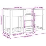 vidaXL Lit Superposé pour Enfants Chêne noir 90 x 200 cm
