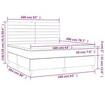 vidaXL Sommier à lattes de lit et matelas et LED Gris foncé 160x200 cm
