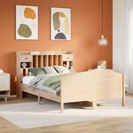 vidaXL Lit bibliothèque sans matelas 160x200 cm bois massif de pin
