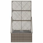 vidaXL Bac à fleurs avec Treillis Gris 70 x 30 x 135 cm polyrotin