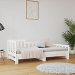 vidaXL Lit coulissant Blanc 2x(90x200) cm Bois de pin massif