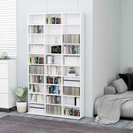 vidaXL Armoire à CD Blanc 102x16x177 5 cm Bois d'ingénierie