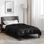 vidaXL Duvet d'hiver Noir 220 x 135 cm Satin et Microfibre