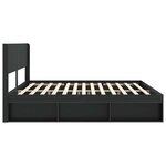 vidaXL Cadre de lit avec rangement et tête de lit Noir 180 x 200 cm