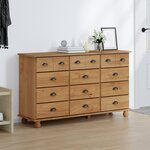 vidaXL Commode "ASKIM" 79x40x133.5 cm Bois massif de pin