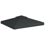vidaXL Recouvrement de remplacement d'auvent 310 g/m² 3x3 m Gris foncé