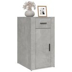 vidaXL Armoire de bureau Gris béton 40x49x75 cm Bois d'ingénierie