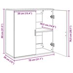vidaXL Buffet noir 79x38x80 cm bois d'ingénierie