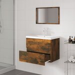 vidaXL Meubles de salle de bain Chêne fumé Bois d'ingénierie