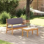 vidaXL Ensemble de canapé de jardin 2 Pièces Marron Bois d'acacia massif