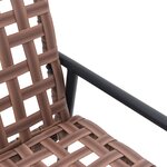 Ensemble de café extérieur 4 pièces en rotin et acier marron de vidaXL