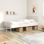 vidaXL Cadre de lit métal sans matelas et pied de lit blanc 120x200 cm