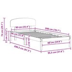 vidaXL Cadre de lit avec tête de lit Naturel 90 x 200 cm Pin massif