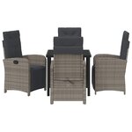 vidaXL Ensemble de salle à manger pour jardin 5 Pièces Gris polyrotin