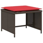 vidaXL Chaise de jardin avec tabouret marron résine tressée