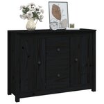 vidaXL Buffet Noir 100x35x74 cm Bois massif de pin