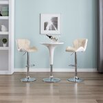 vidaXL Tabourets de bar lot de 2 crème similicuir
