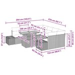vidaXL Ensemble de salle à manger pour jardin Manuel 9 Pièces Noir  Crème