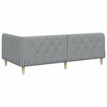 vidaXL Cadre de lit d'angle avec matelas Gris clair 90 x 200 cm tissu