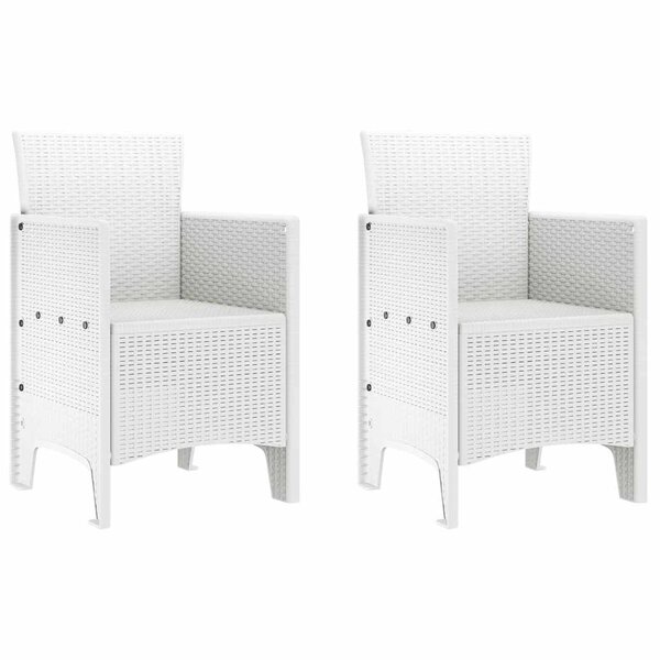 vidaXL Chaise de jardin 2 Pièces Blanc 53 x 49 x 85 cm PP