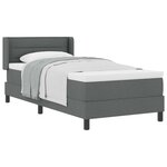 vidaXL Lit à ressorts avec tête de lit Gris foncé 200 x 80 cm tissu