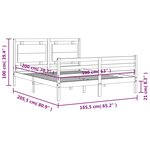 vidaXL Cadre de lit sans matelas blanc 160x200 cm bois massif