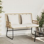 vidaXL Banc de jardin Noir  Anthracite Rattan synthétique  acier
