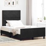 Lit vidaXL Noir 120x190 cm Velours