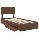 vidaXL Lit de Rangement Chêne brun 75 x 190 cm Bois d'ingénierie