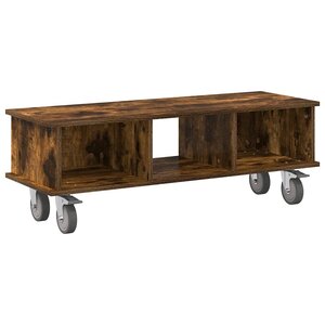 vidaXL Meuble TV Chêne fumé 100 x 35 x 35 cm Bois d'ingénierie