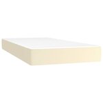 vidaXL Sommier à lattes de lit avec matelas Crème 90x200 cm Similicuir