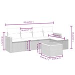 vidaXL Salon de jardin 6 Pièces avec coussins noir résine tressée