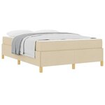 vidaXL Cadre de lit avec matelas Crème 140 x 200 cm tissu