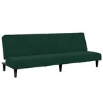 vidaXL Canapé-lit à 2 places avec repose-pied vert foncé velours