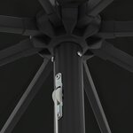 Parasol de jardin vidaXL avec des lumières LED ø395x245 cm Noir