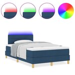 vidaXL Lit à ressorts avec matelas Bleu 120 x 200 cm tissu