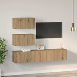 vidaXL Ensemble meuble TV 4 Pièces chêne artisanal 80 x 30 x 30 cm