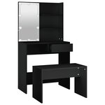 vidaXL Ensemble de coiffeuse avec LED Noir Bois d'ingénierie