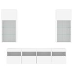 vidaXL Unités murales TV avec LED 5 Pièces blanc bois d'ingénierie