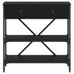 vidaXL Table console avec tiroir Chêne noir 100 x 34 5 x 75 cm bois