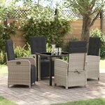 vidaXL Ensemble de salle à manger pour jardin 5 Pièces Gris clair