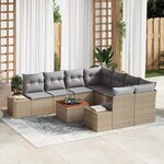 vidaXL Ensemble de canapé de jardin 9 Pièces beige et gris clair