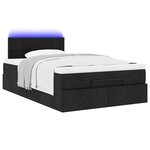 vidaXL Lit ottoman avec matelas et LED noir 120x190 cm tissu
